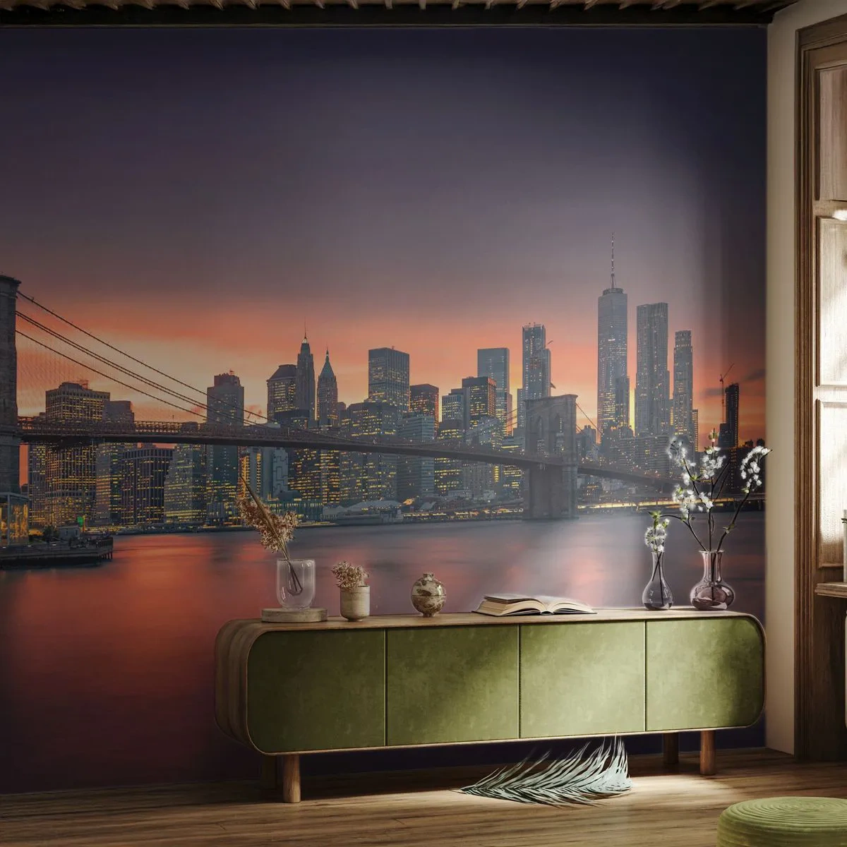 Fototapeta Standard Eco - Ponorené do ľaliového ticha - New York, Mesto, Brooklynský most - 250x175 cm