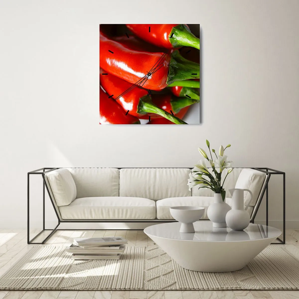 Nástenné hodiny - Šťavnaté, lesklé, hladké - 40x40 cm