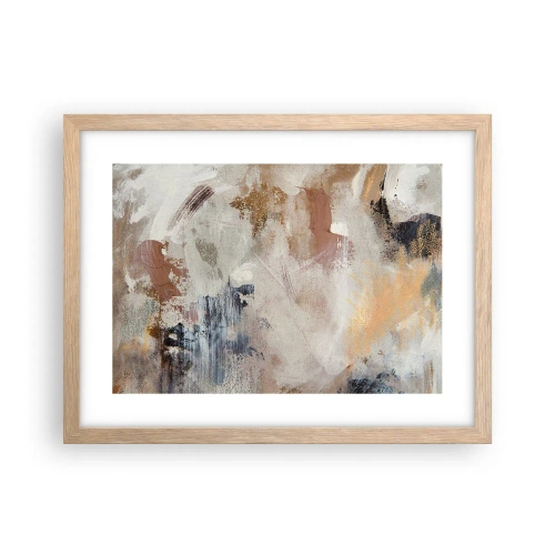 Plagát v ráme zo svetlého duba - Hmlistá abstrakcia - 40x30 cm