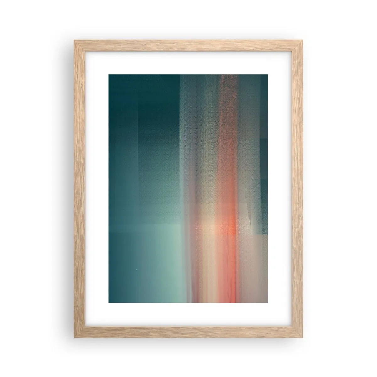 Plagát v ráme zo svetlého duba - Abstrakcia: vlny svetla - 30x40 cm