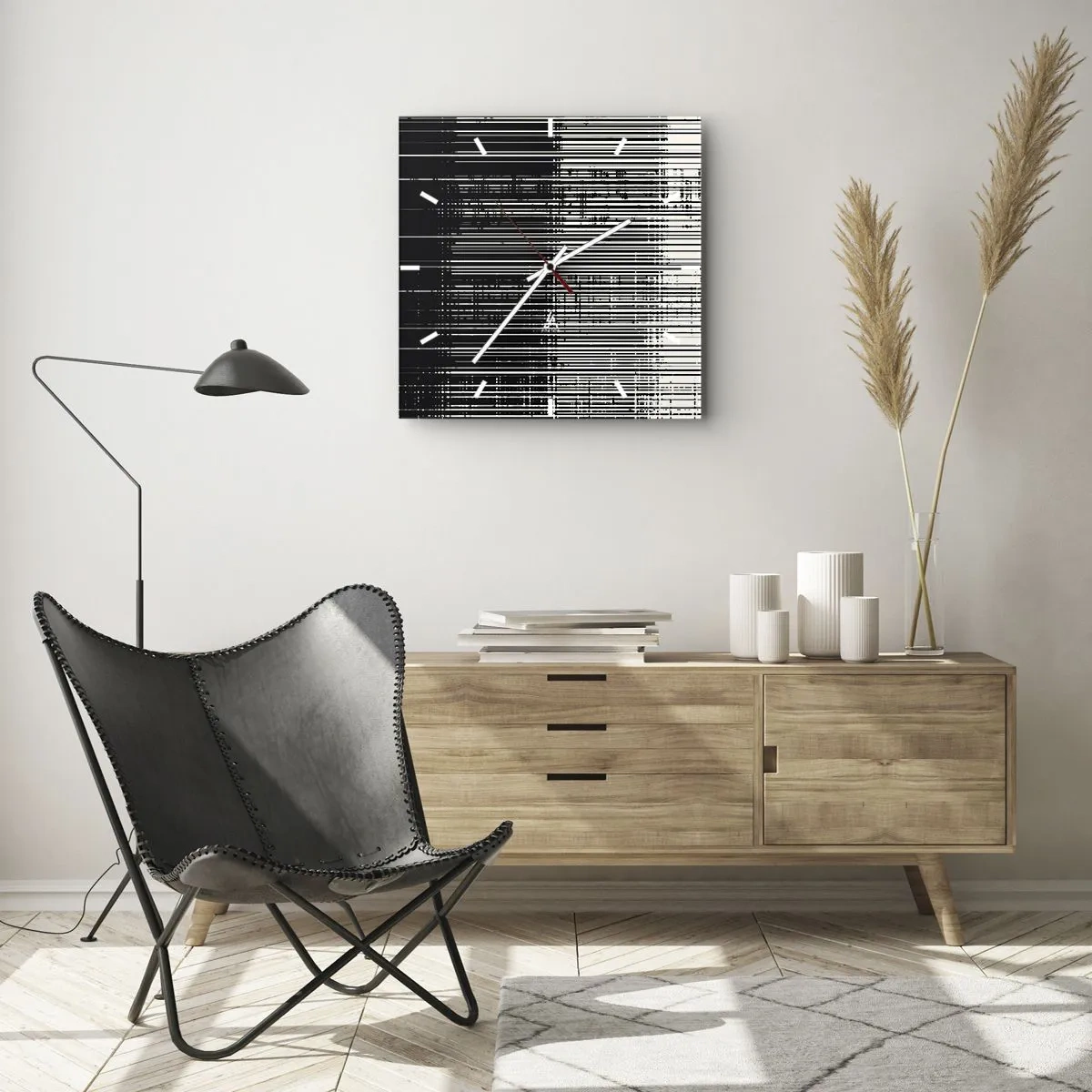 Nástenné hodiny - Vlny a vibrácie - 40x40 cm