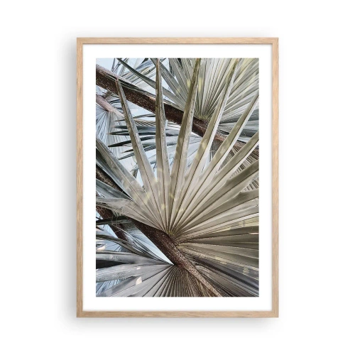 Plagát v ráme zo svetlého duba - Vejáre v trópoch - 50x70 cm