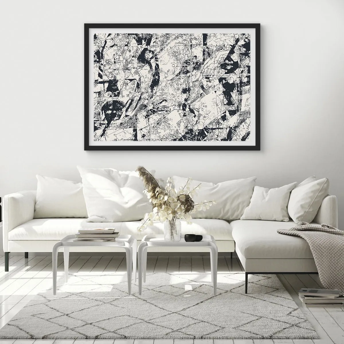 Plagát v čiernom ráme - Prelínanie protikladov - 91x61 cm