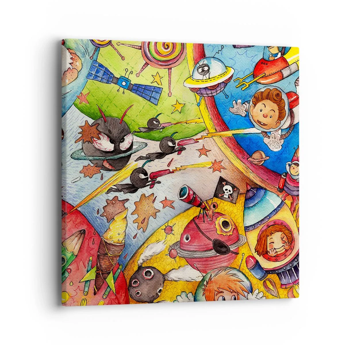Obraz na plátne - Veľké vesmírne dobrodružstvo - 40x40 cm