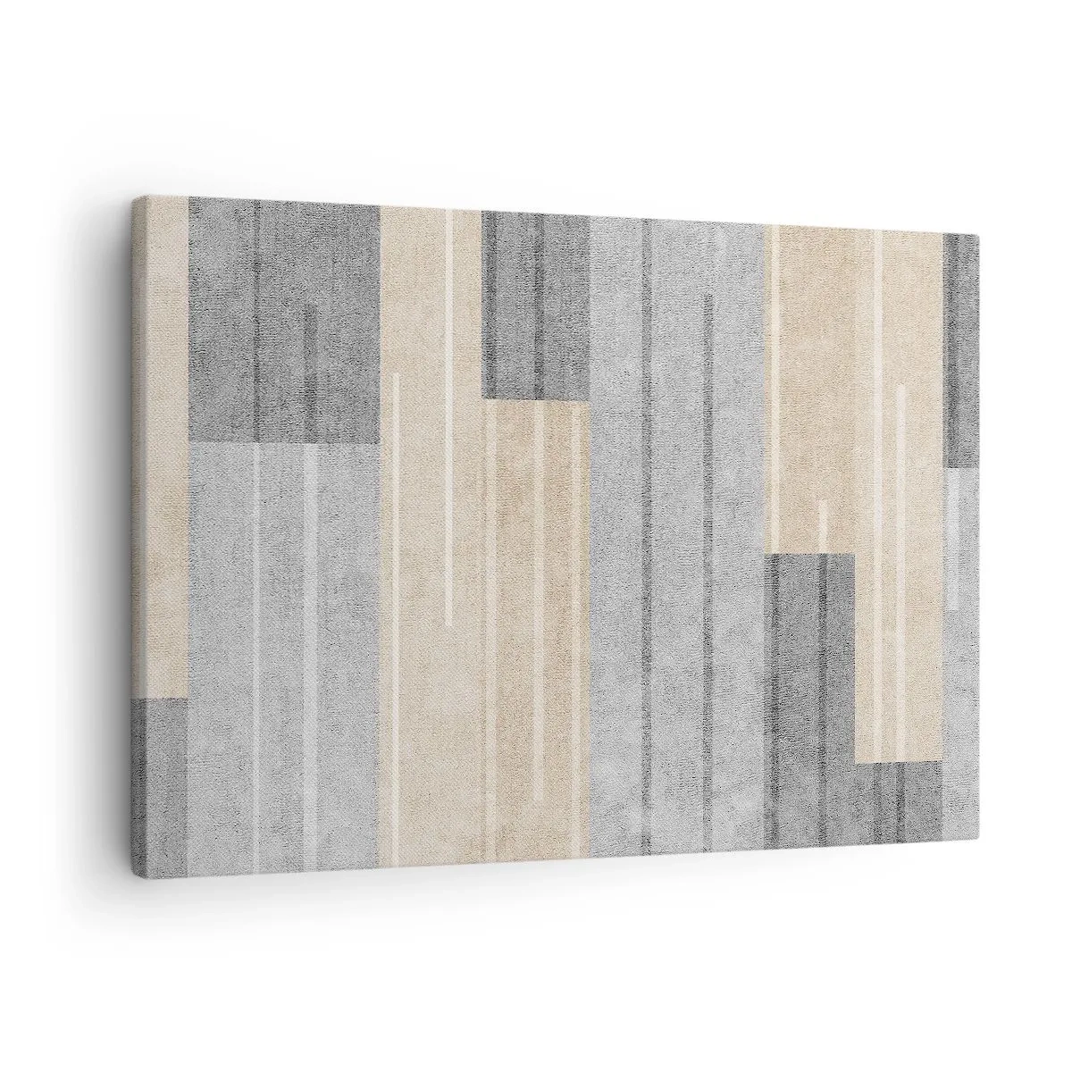 Obraz na plátne - Geometrická kompozícia v odtieňoch sivej a béžovej - 70x50cm - Kompozícia: drž sa - Moderná nástenná dekorácia do obývacej izby a spálne ARTTOR