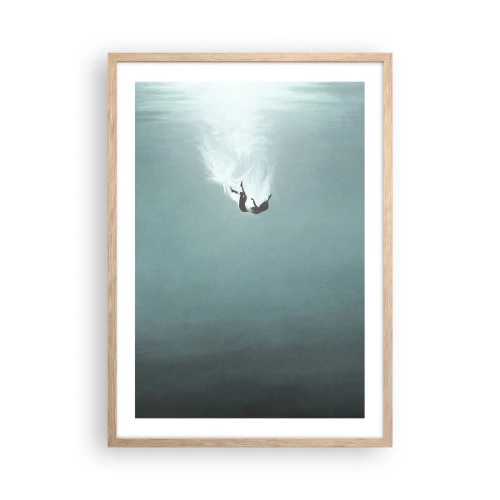 Plagát v ráme zo svetlého duba - V objatí oceánu - 50x70 cm