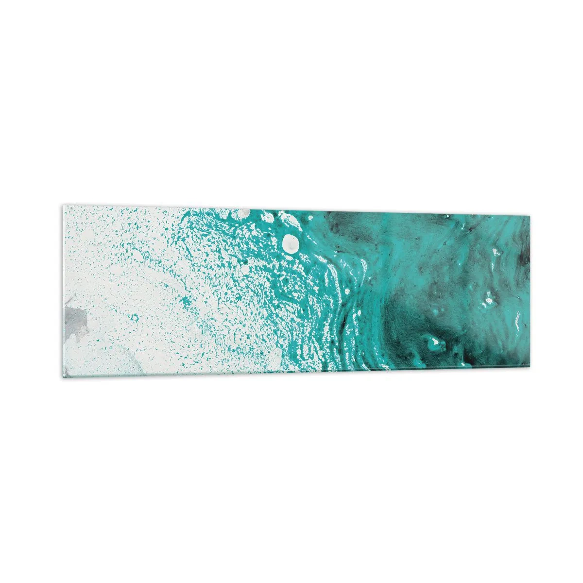 Obraz na skle - Prepadnúť sa v bielej a tyrkysovej - 160x50 cm
