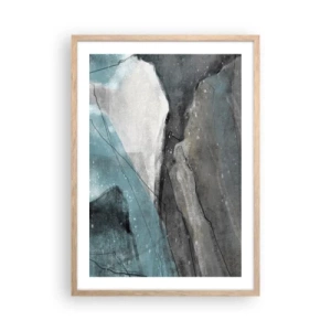Plagát v ráme zo svetlého duba - Abstrakcie: skaly a ľad - 50x70 cm