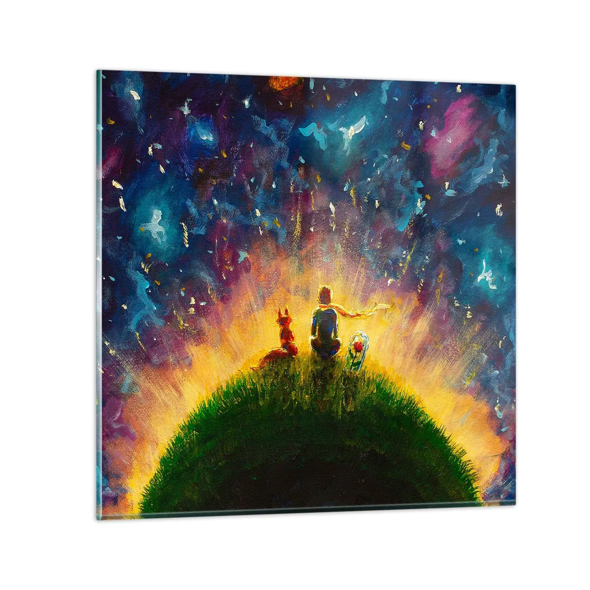 Obraz na skle - Láska a priateľstvo - celý svet - 30x30 cm