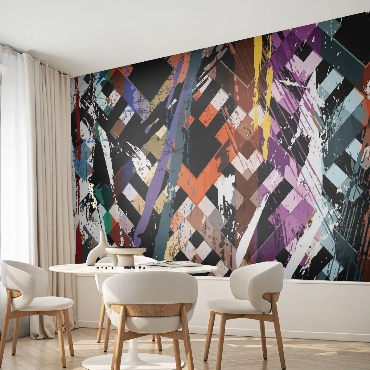 Samolepiaca Fototapeta Deluxe Sticker - Umocnené na druhú - Abstrakcia, Kus, Moderný vzor - 250x175 cm