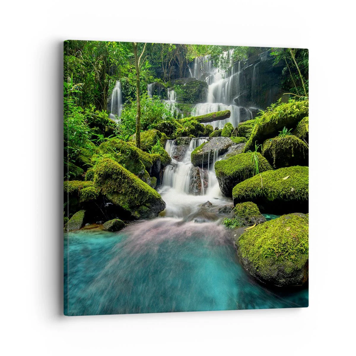 Obraz na plátne - Tyrkys, zafíry a tekuté striebro - 40x40 cm