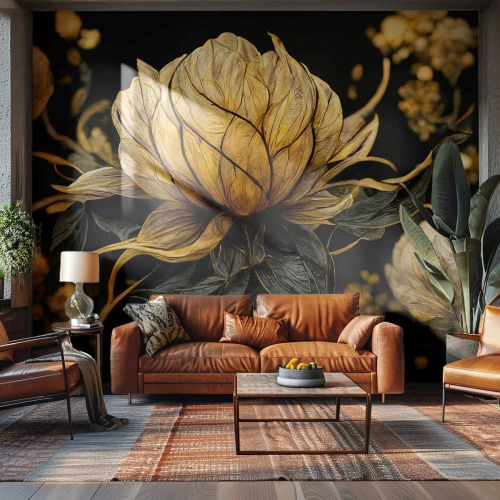 Fototapeta Premium Sand - Jemná krehkosť - Kvetina, Art Deco, Glamour - 300x210 cm