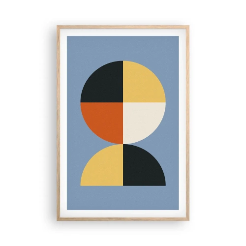 Plagát v ráme zo svetlého duba - Pozri a počítaj - 61x91 cm