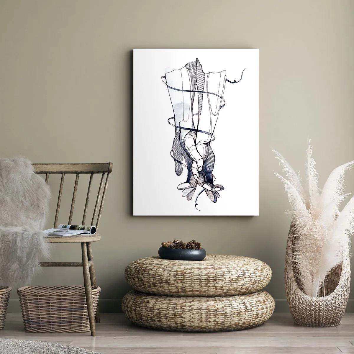 Obraz na plátne - Štúdia o dotyku - 45x80 cm