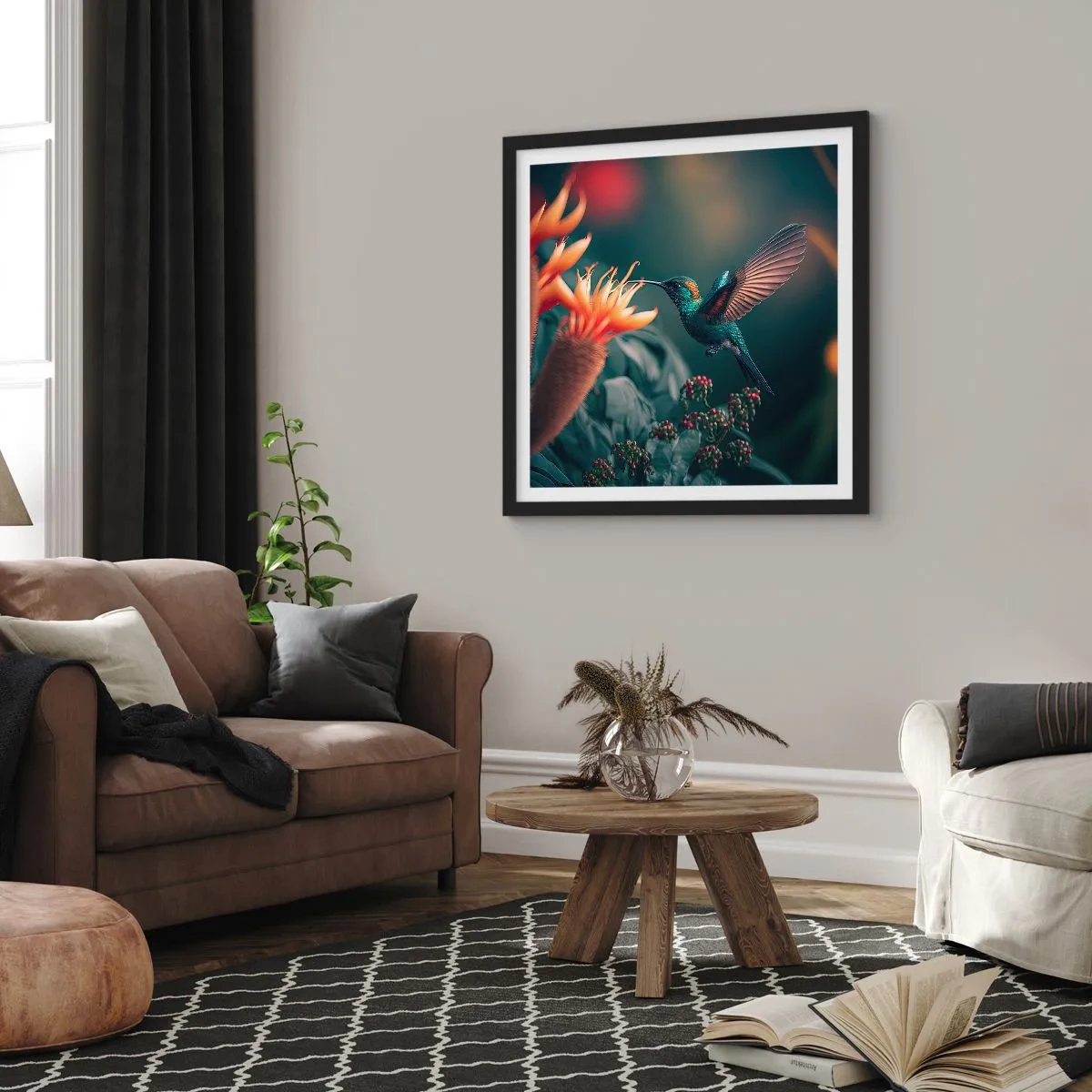 Plagát v čiernom ráme - Skutočne pestrý život - 50x50 cm