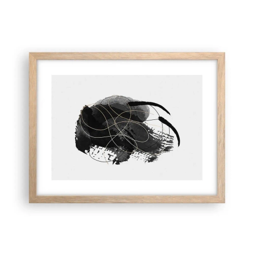 Plagát v ráme zo svetlého duba - Upletené z čiernej - 40x30 cm