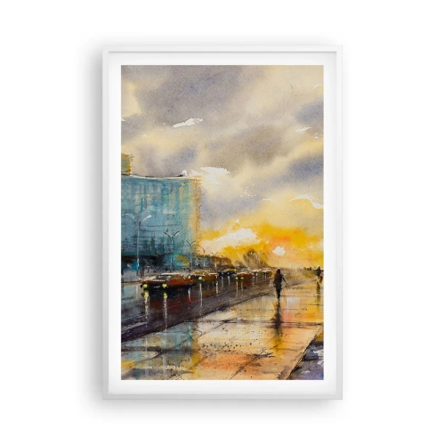Plagát v bielom ráme - Život na pobreží - 61x91 cm
