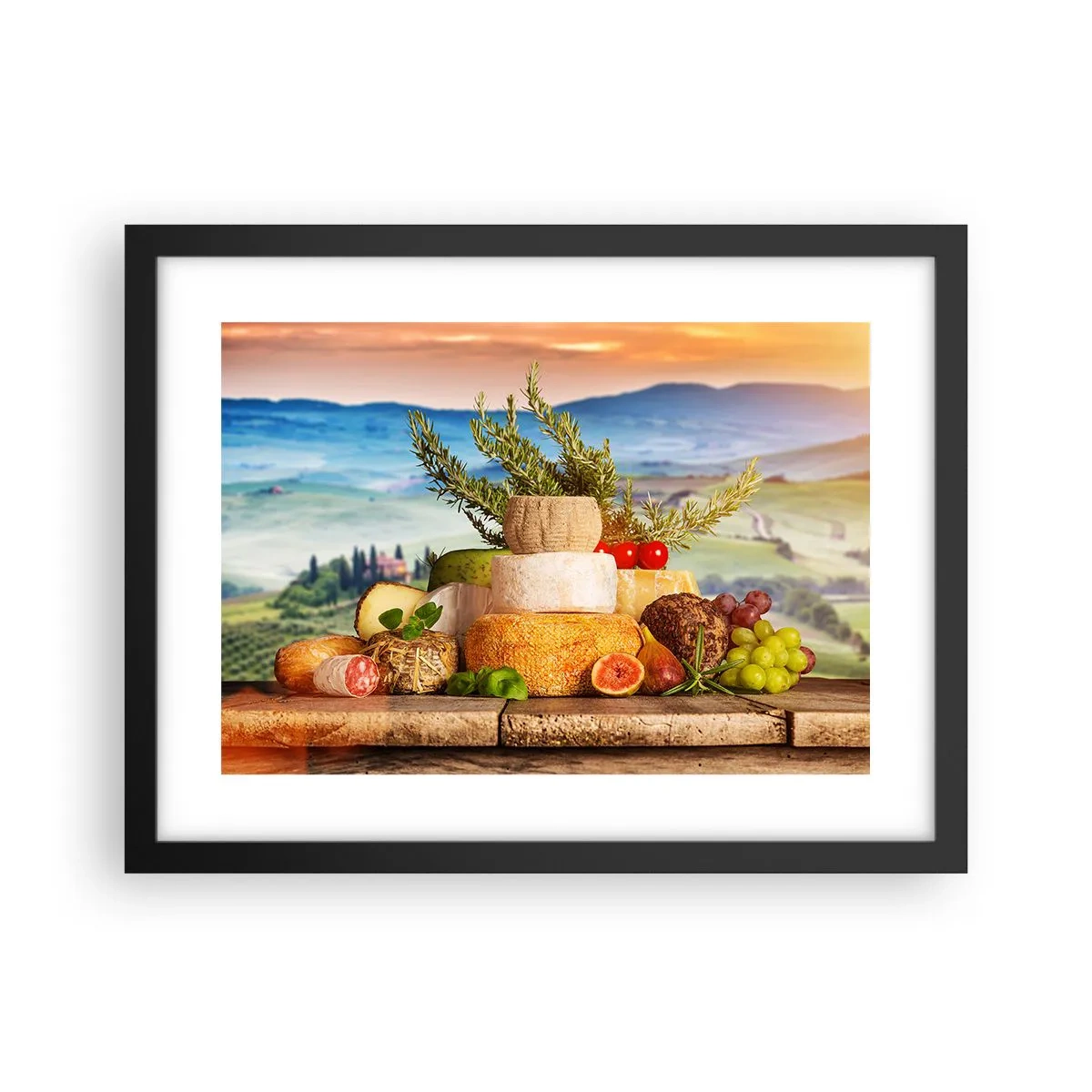 Plagát v čiernom ráme - Talianska radosť zo života - 40x30 cm