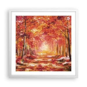 Plagát v bielom ráme - Medený les - 50x50 cm