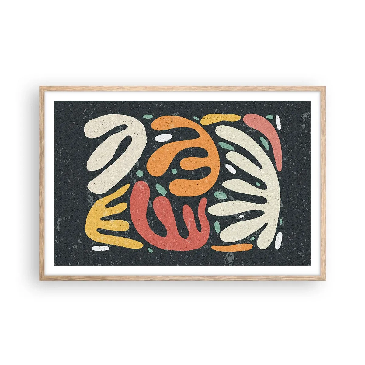 Plagát v ráme zo svetlého duba - Kompozícia – hneď ťa chytím - 91x61 cm