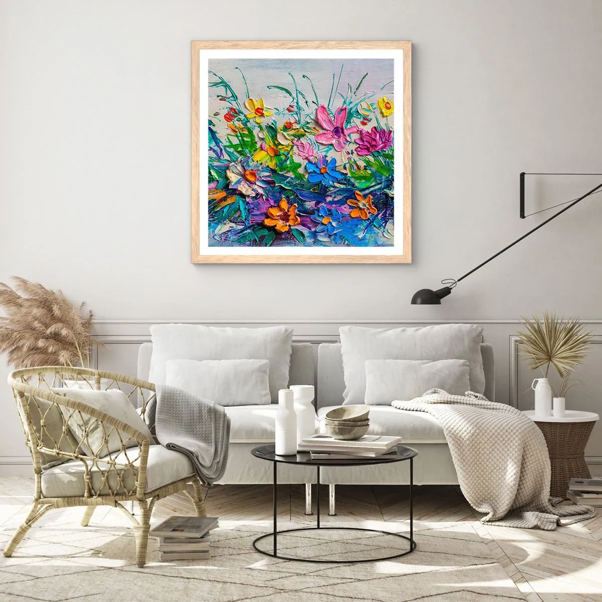 Plagát v ráme zo svetlého duba - Vôbec nie zátišie - 40x40 cm