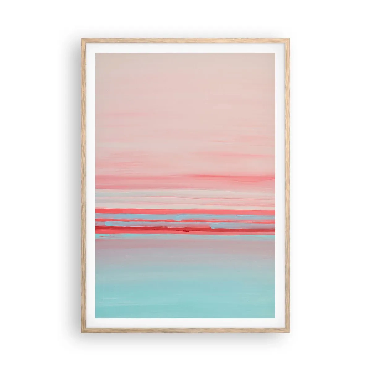 Plagát v ráme zo svetlého duba - Abstrakcia za úsvitu - 70x100 cm