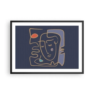 Plagát v čiernom ráme - V zádumčivosti - 70x50 cm