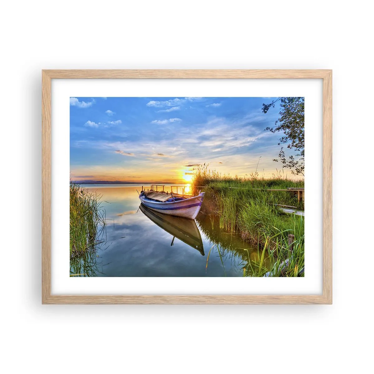 Plagát v ráme zo svetlého duba - Zátoka splnených snov - 50x40 cm