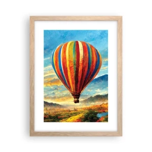 Plagát v ráme zo svetlého duba - V tichu je toho vidieť viac - 30x40 cm