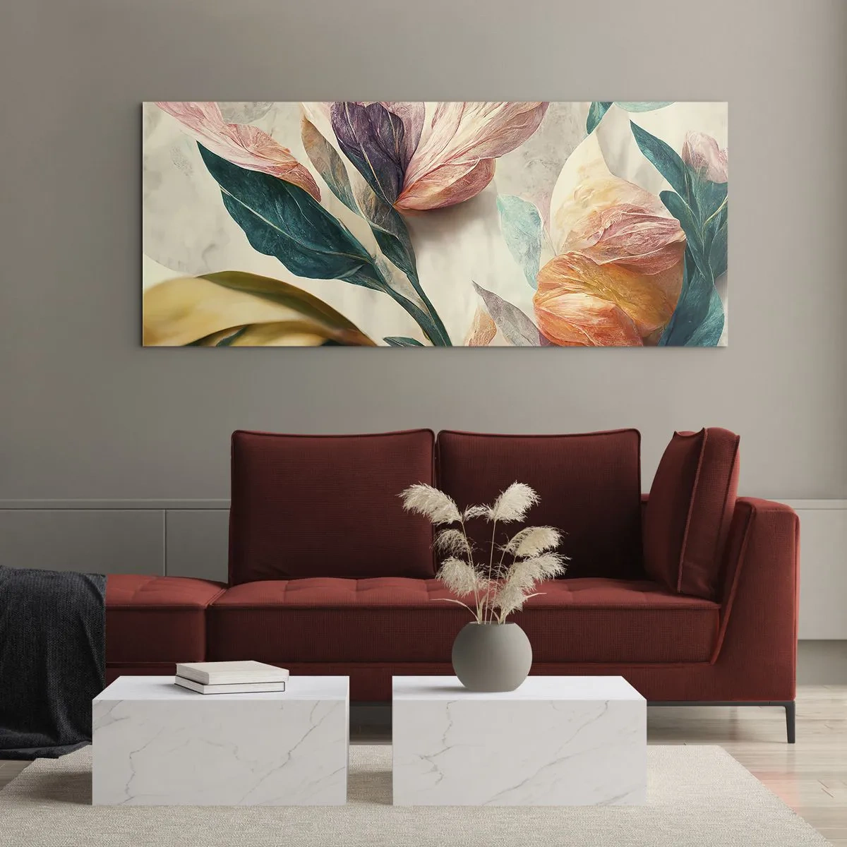 Obraz na skle - Kvety južných ostrovov - 100x40 cm