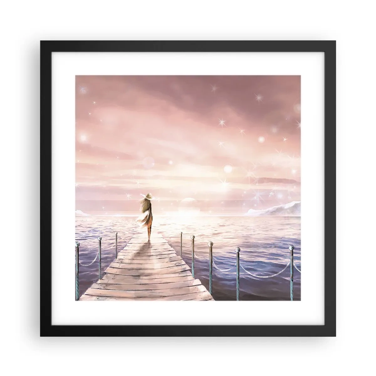 Plagát v čiernom ráme - Vo svetle sna - 40x40 cm
