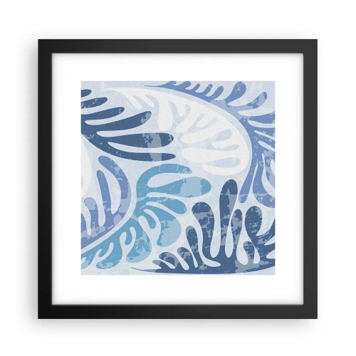 Plagát v čiernom ráme - Modré papradie - 30x30 cm