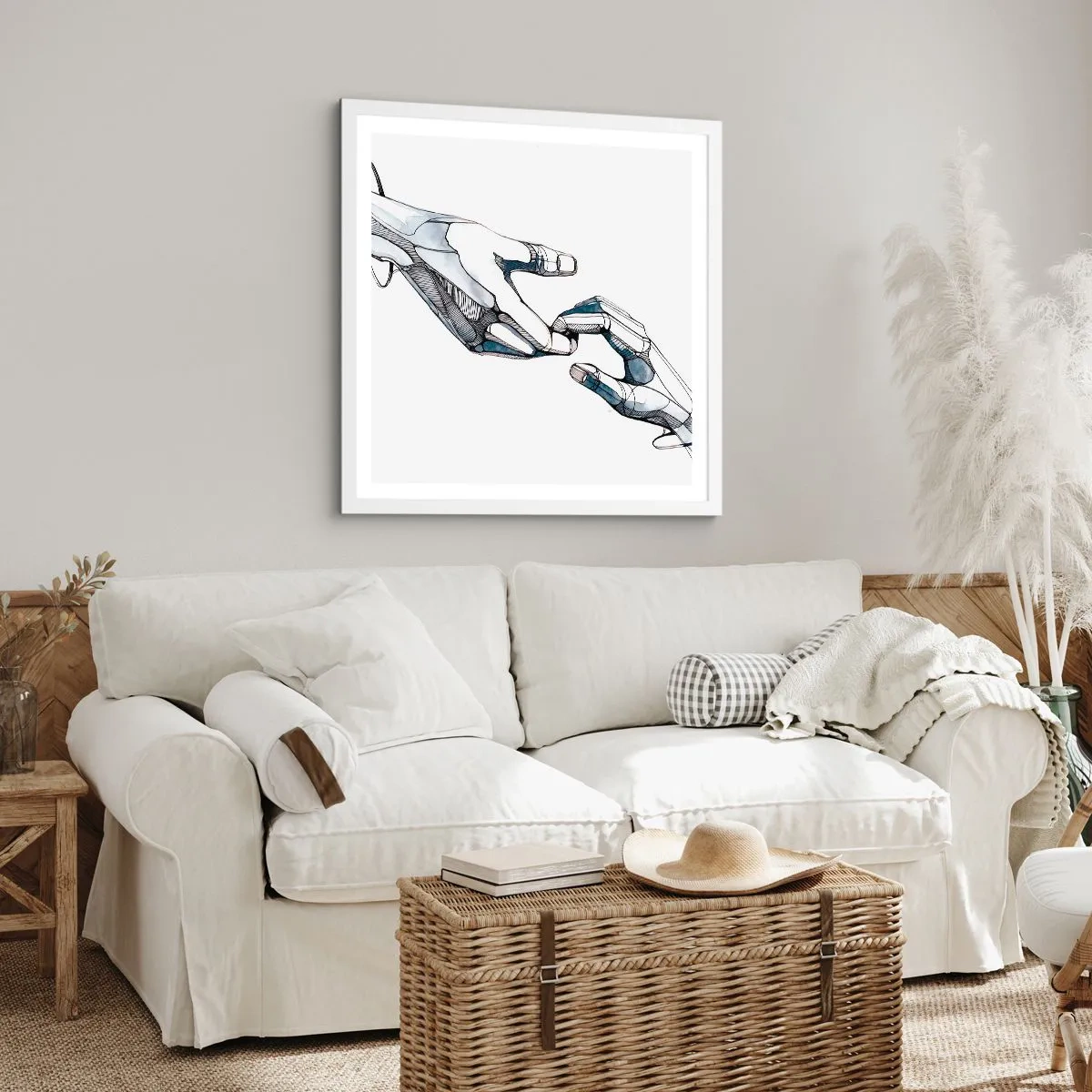 Plagát v bielom ráme - Dobré gesto - 30x30 cm