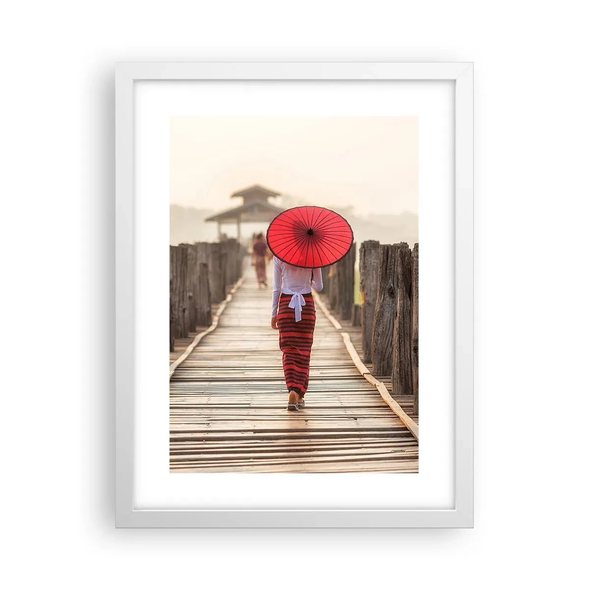 Plagát v bielom ráme - Na starom moste - 30x40 cm