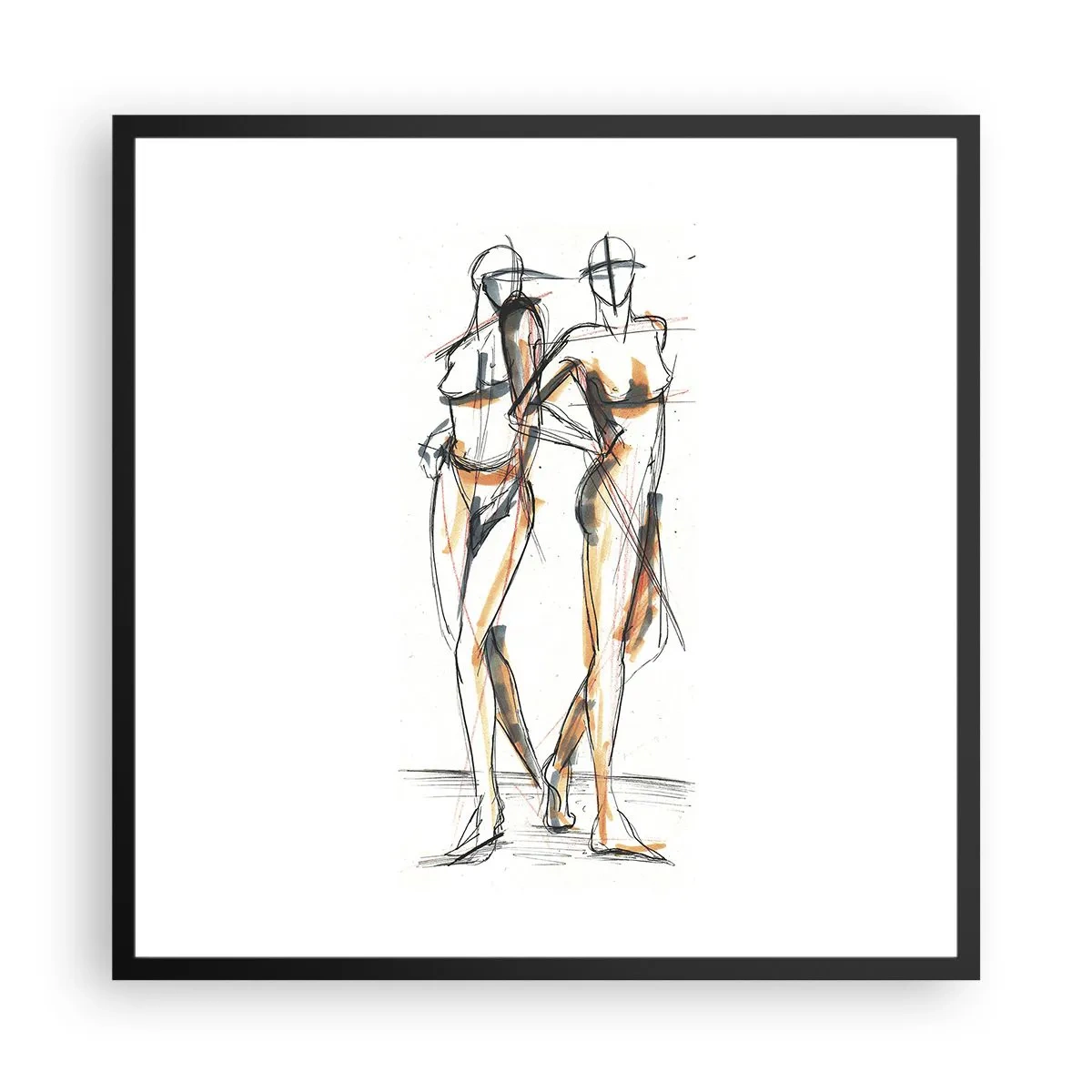 Plagát v čiernom ráme - Štúdia šarmu - 60x60 cm