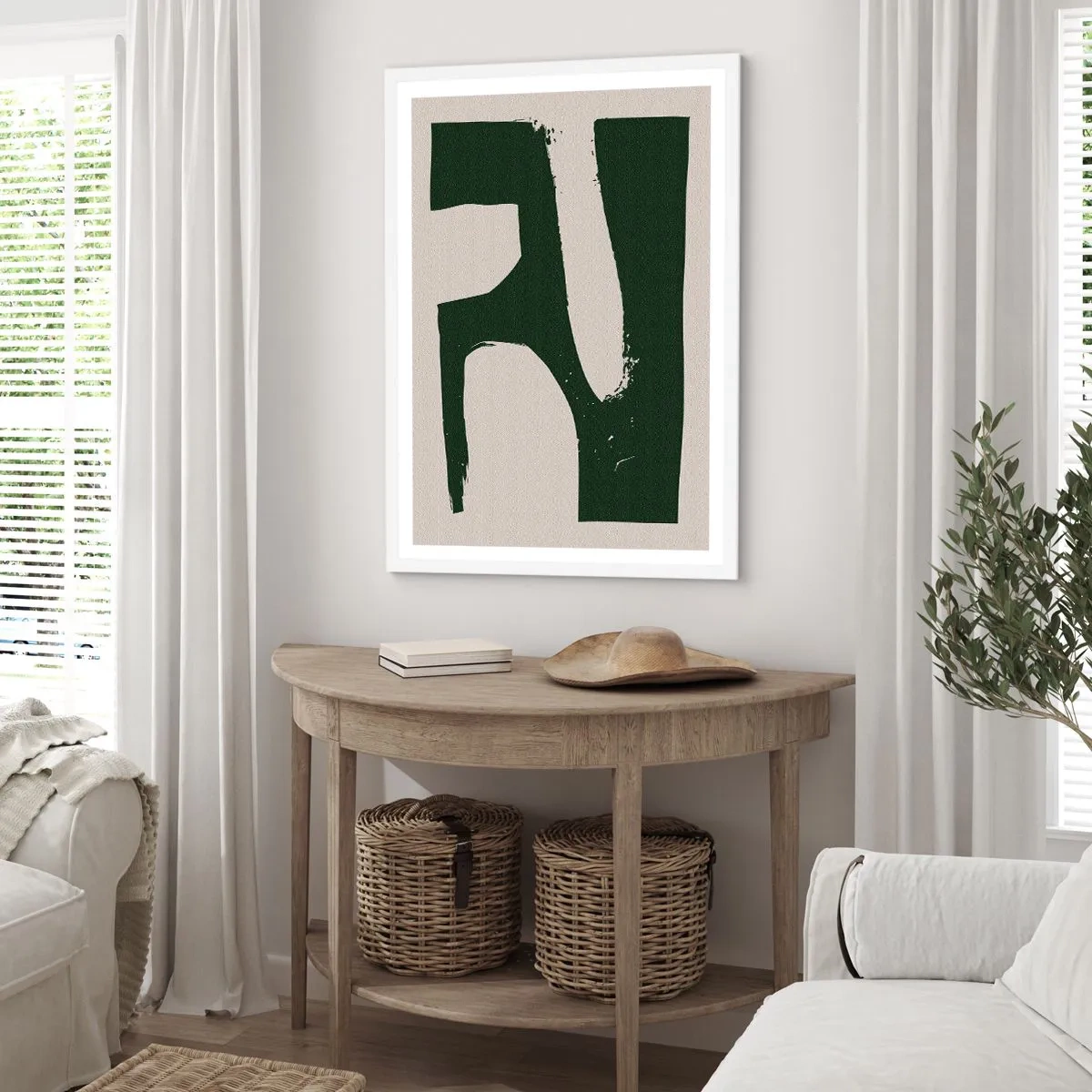 Plagát v bielom ráme - Zálivy v bielom - 70x100 cm