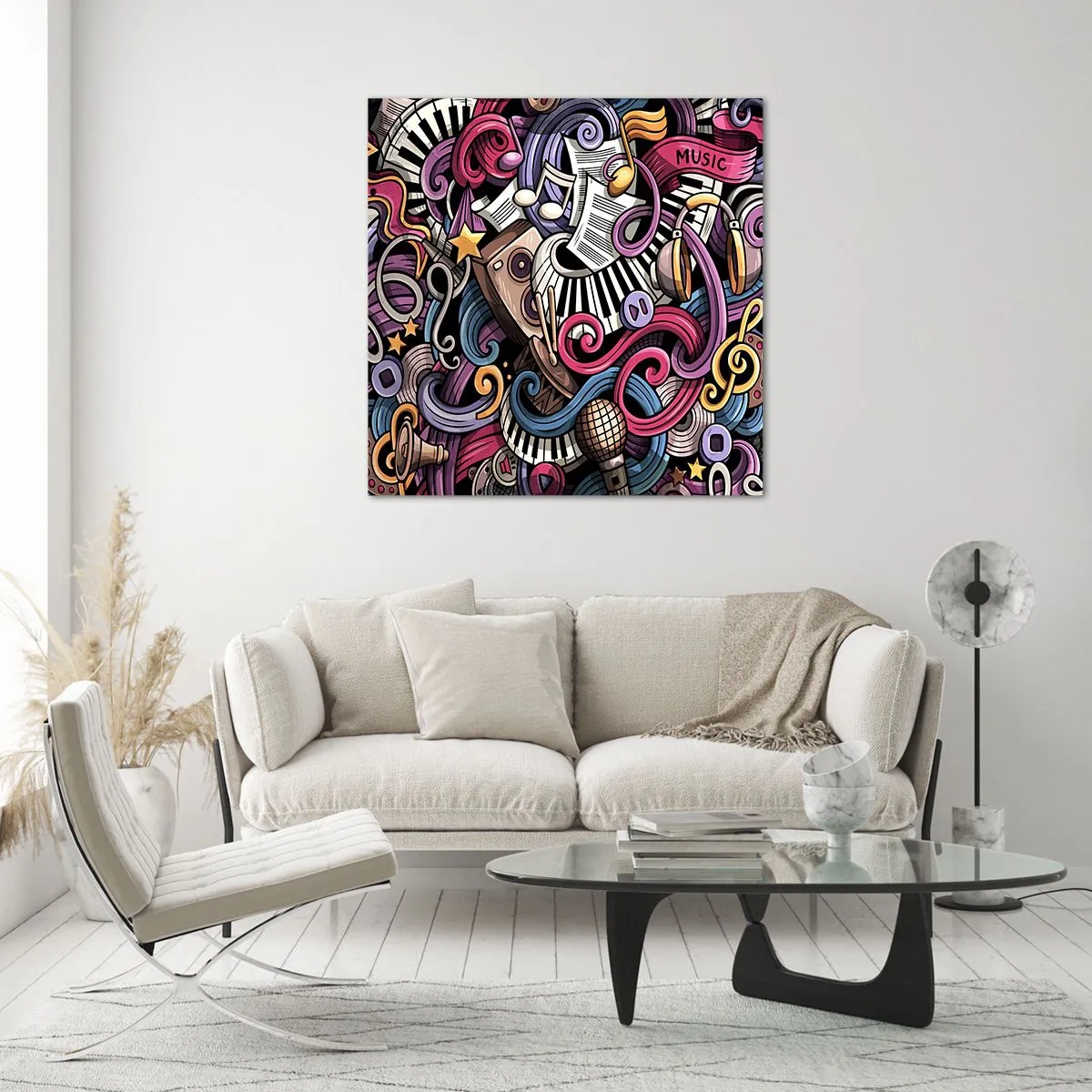 Obraz na skle - Komplikovaná melódia - 70x70 cm