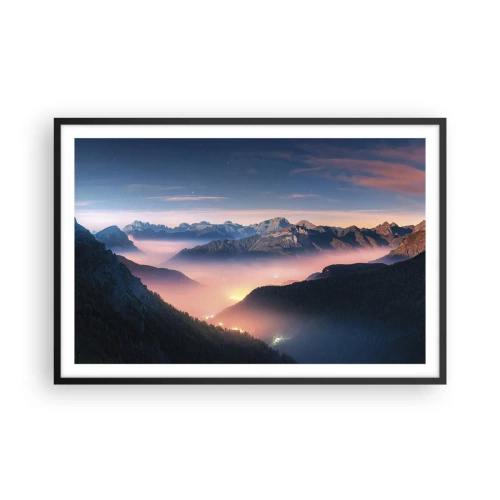 Plagát v čiernom ráme - Svetlo v údoliach - 91x61 cm