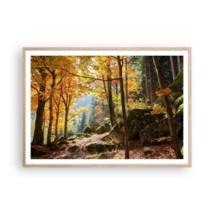 Plagát v ráme zo svetlého duba - Čas na odpočinok - 100x70 cm