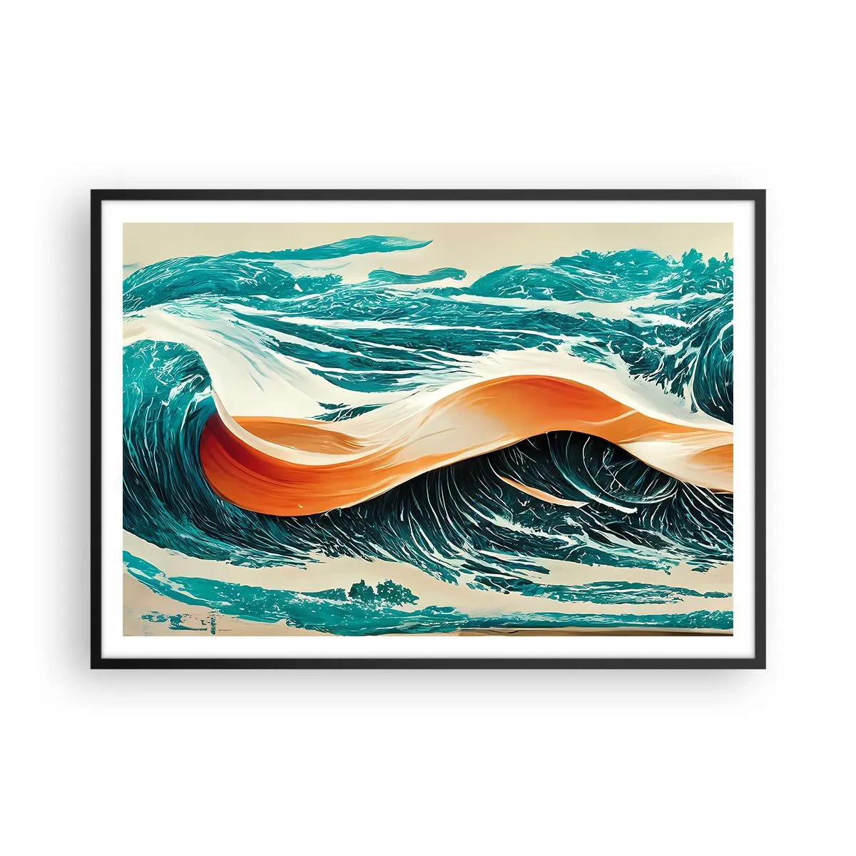 Plagát v čiernom ráme - Surferov sen - 100x70 cm