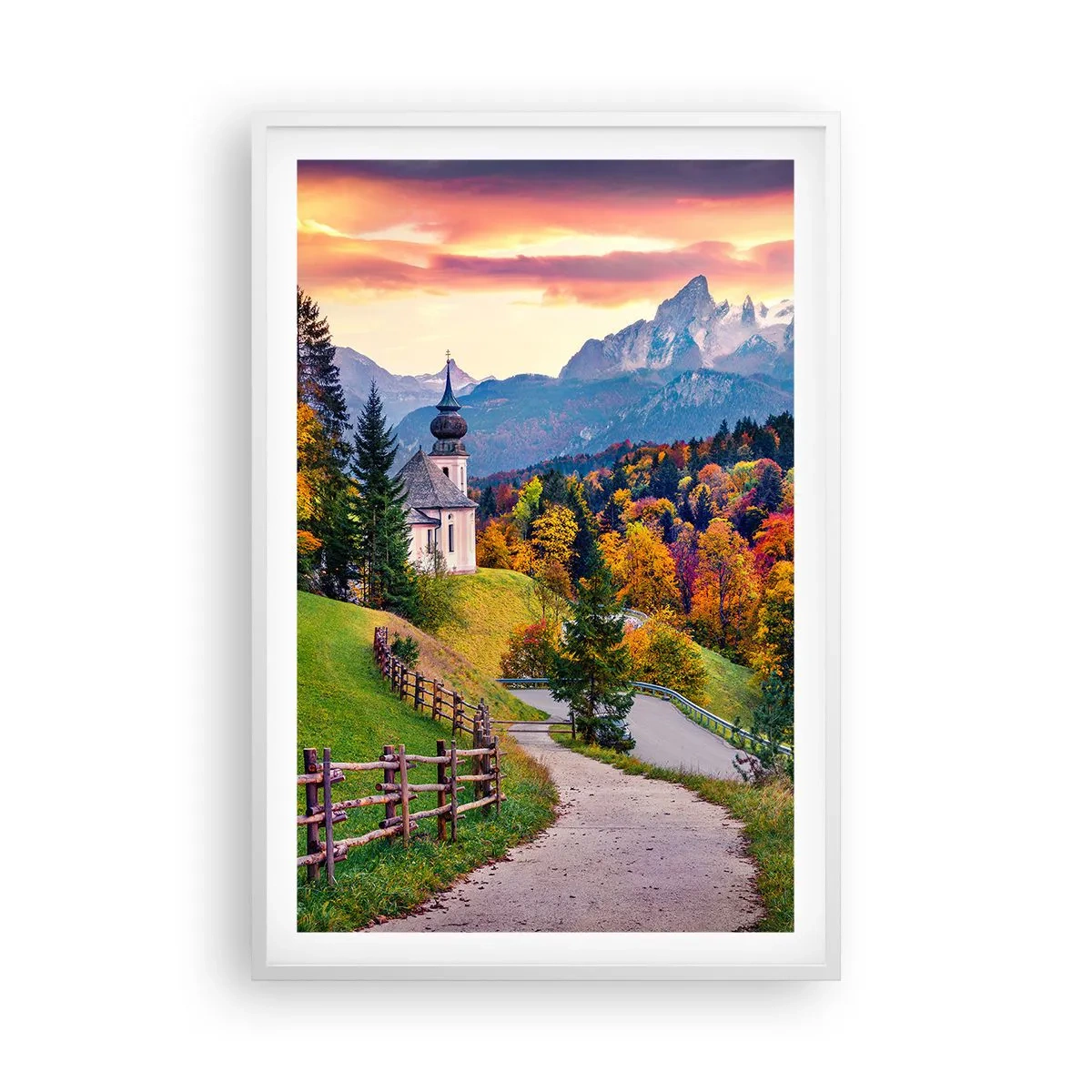 Plagát v bielom ráme - Úplne ideálna krajina - 61x91 cm