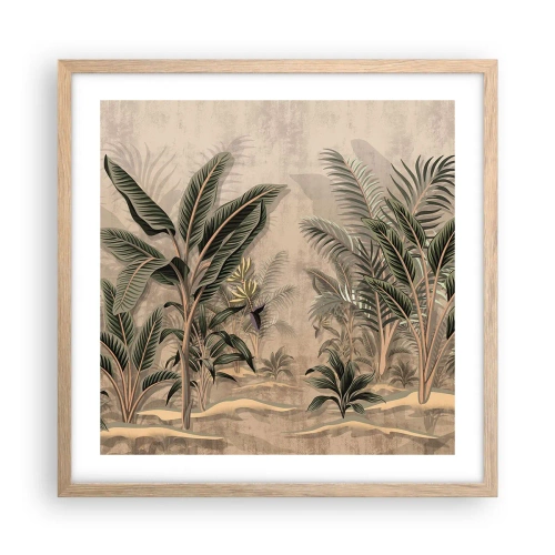 Plagát v ráme zo svetlého duba - Rytina v koloniálnom štýle - 50x50 cm