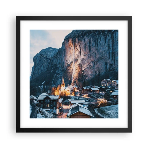 Plagát v čiernom ráme - Svetlý duch zimy - 40x40 cm