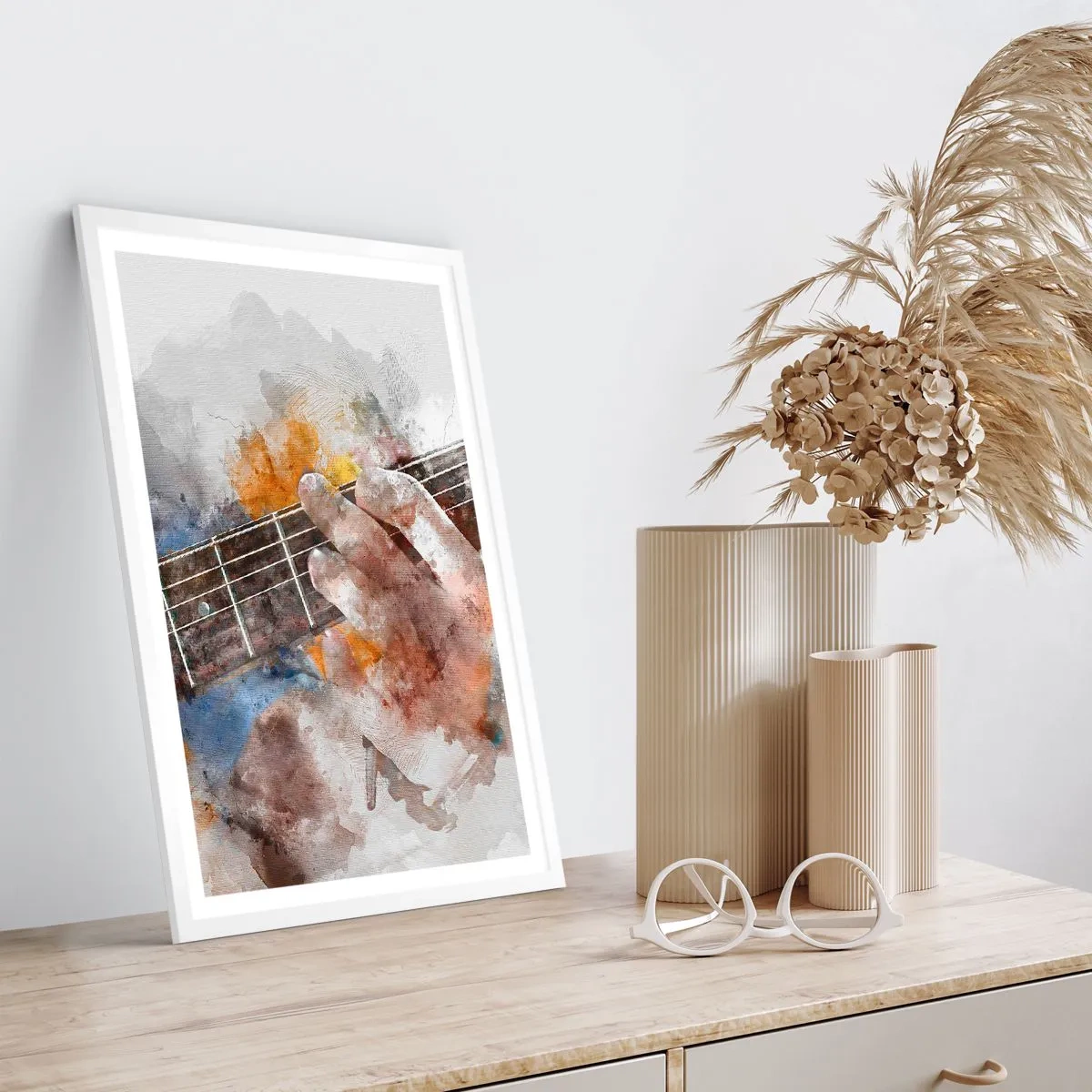 Plagát v bielom ráme - Poézia medzi strunami - 61x91 cm