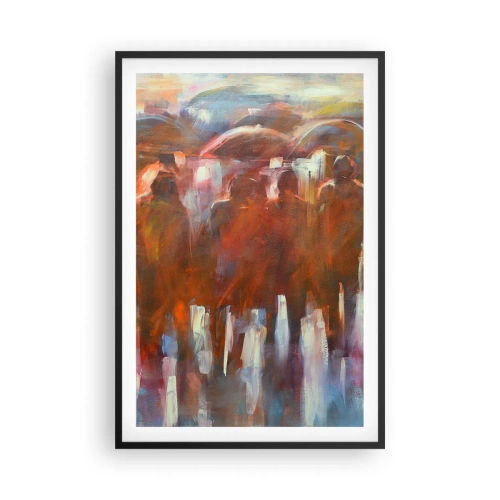 Plagát v čiernom ráme - Rovnocenní v daždi a hmle - 61x91 cm