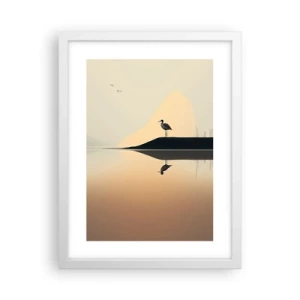 Plagát v bielom ráme - Pán na jazere - 30x40 cm