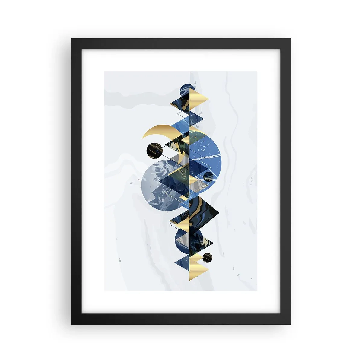 Plagát v čiernom ráme - Geometrická krajina - 30x40 cm