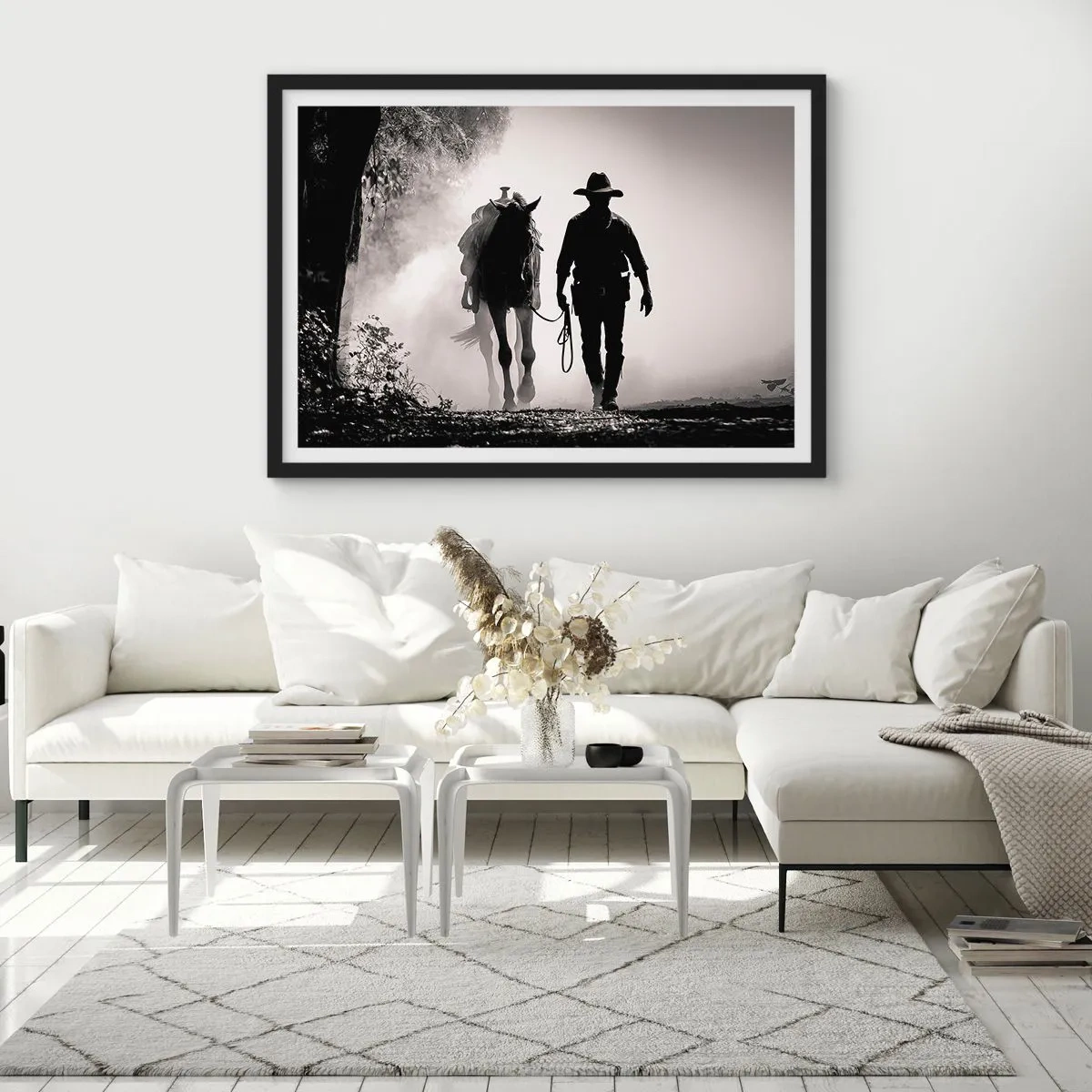 Plagát v čiernom ráme - Texaské ráno - 91x61 cm