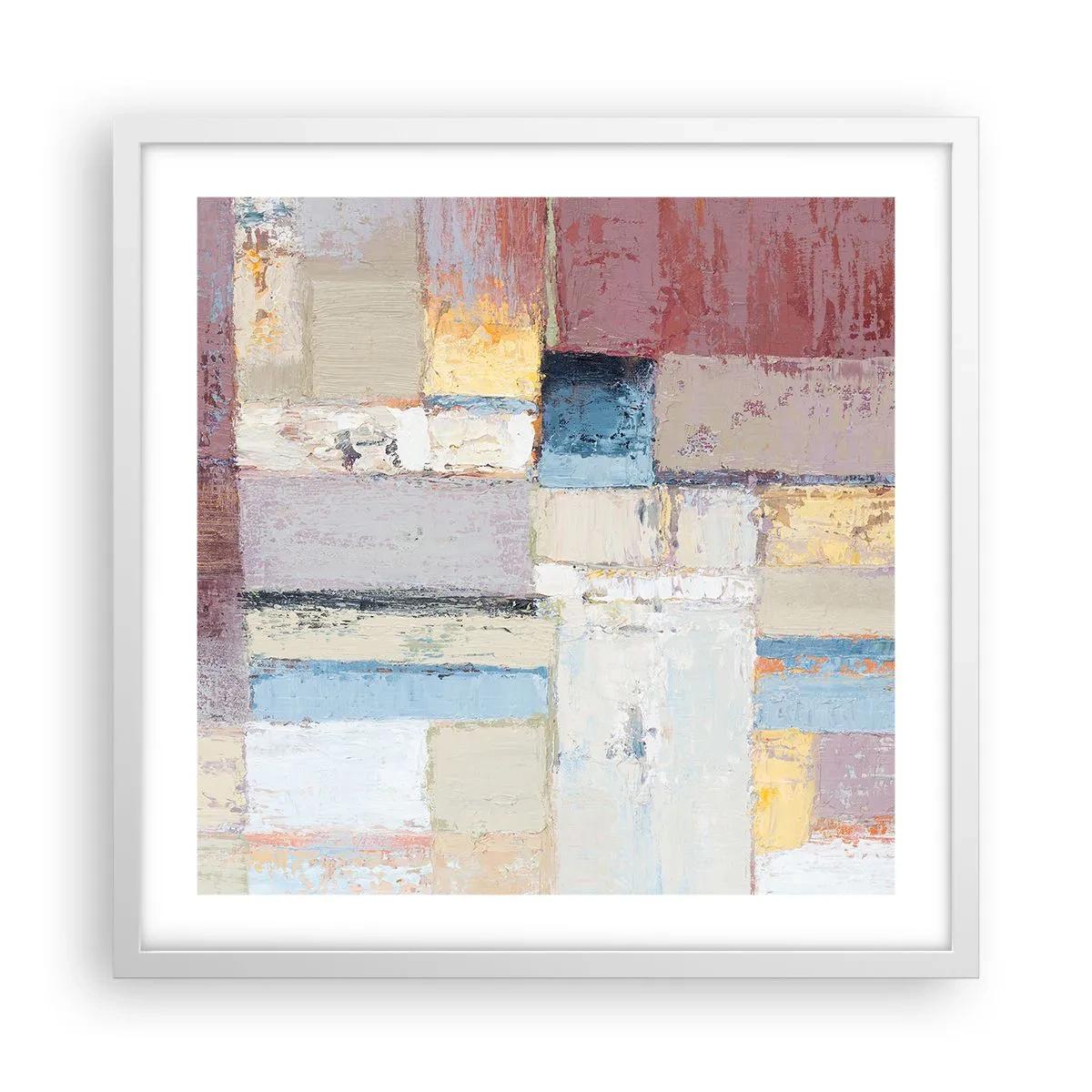 Plagát v bielom ráme - Kľud geometrie - 50x50 cm