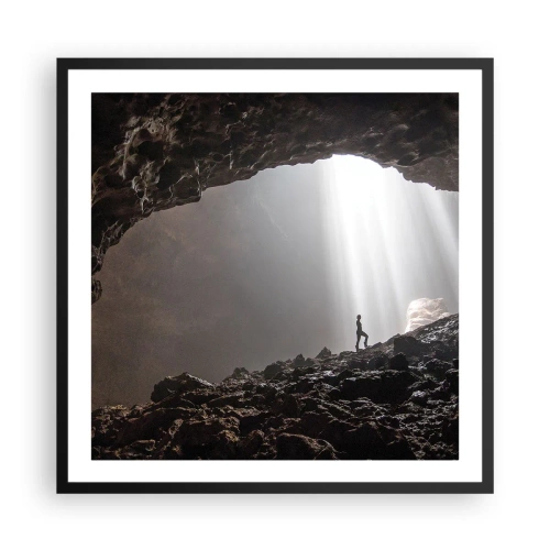 Plagát v čiernom ráme - Svetelná jaskyňa - 60x60 cm